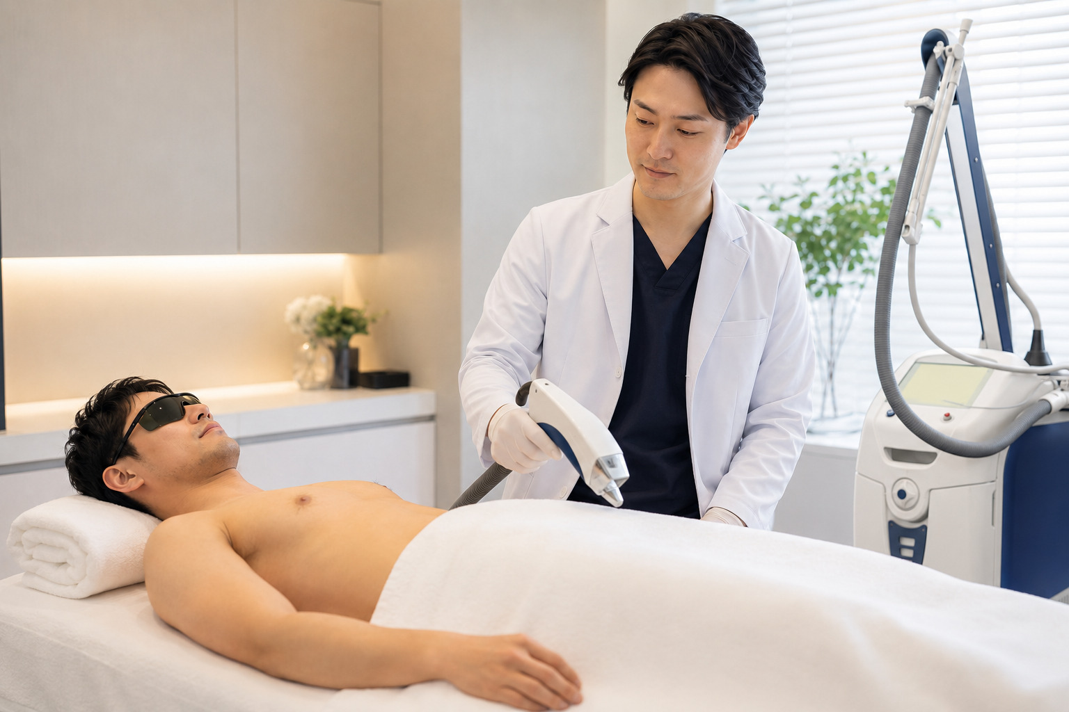 男性医師によるメンズVIO医療脱毛の施術イメージ