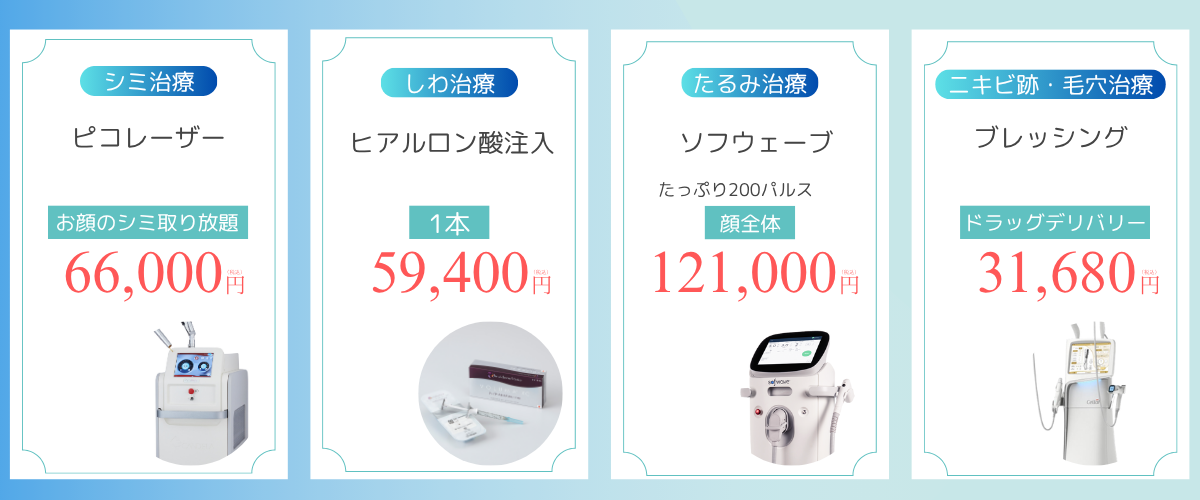 美容皮膚科料金バナー