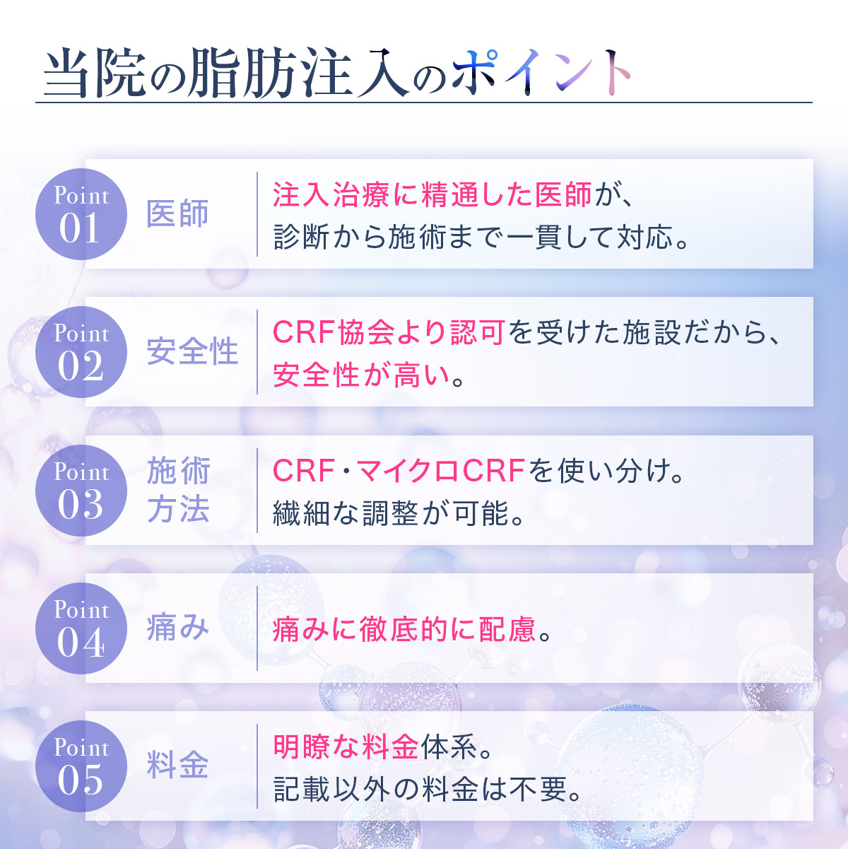 当院の脂肪注入のポイント