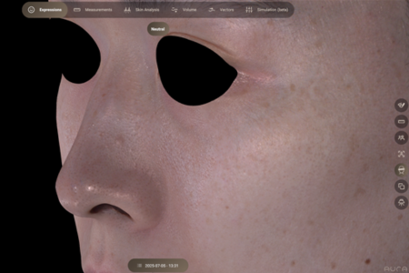 AURAの毛穴一つ一つがはっきり見える高精細画像